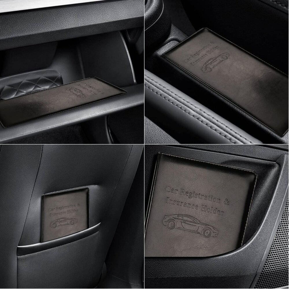 Car Accessories Registration and Insurance Holder,Leather Essential Card Magneti - Picture 3 of 6
